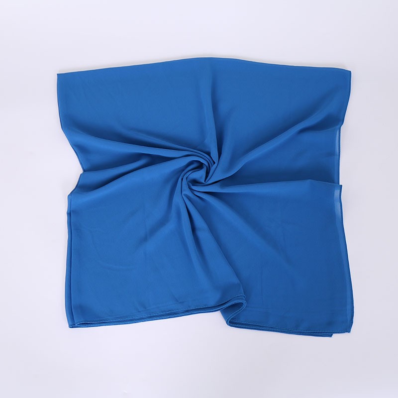 Ocean Blue Pearl Chiffon Square Hijab