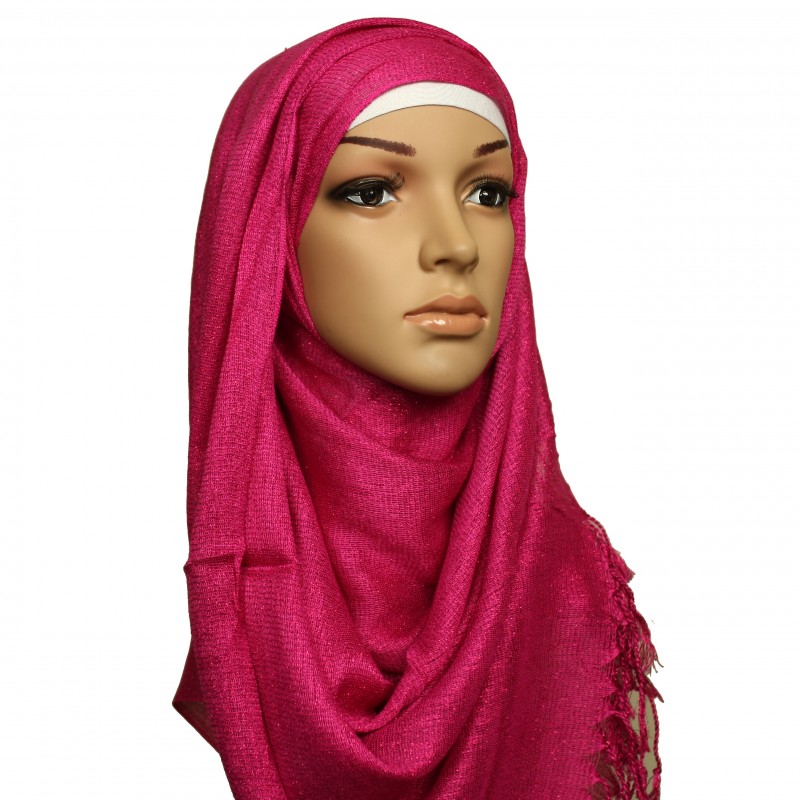 Hot Pink Shimmery Hijab