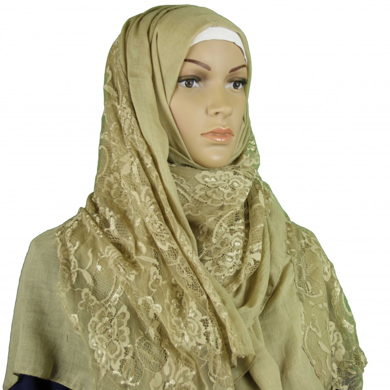 Beige Extra Lace Hijab