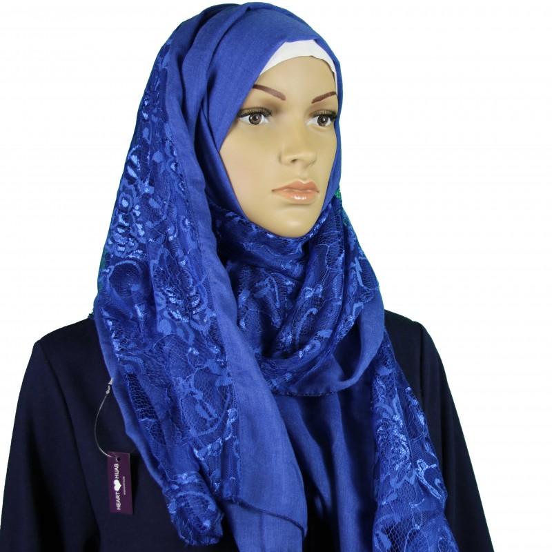 Royal Blue Extra Lace Hijab