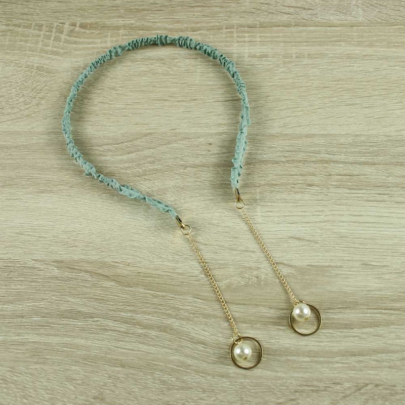 Aqua circle drop headband