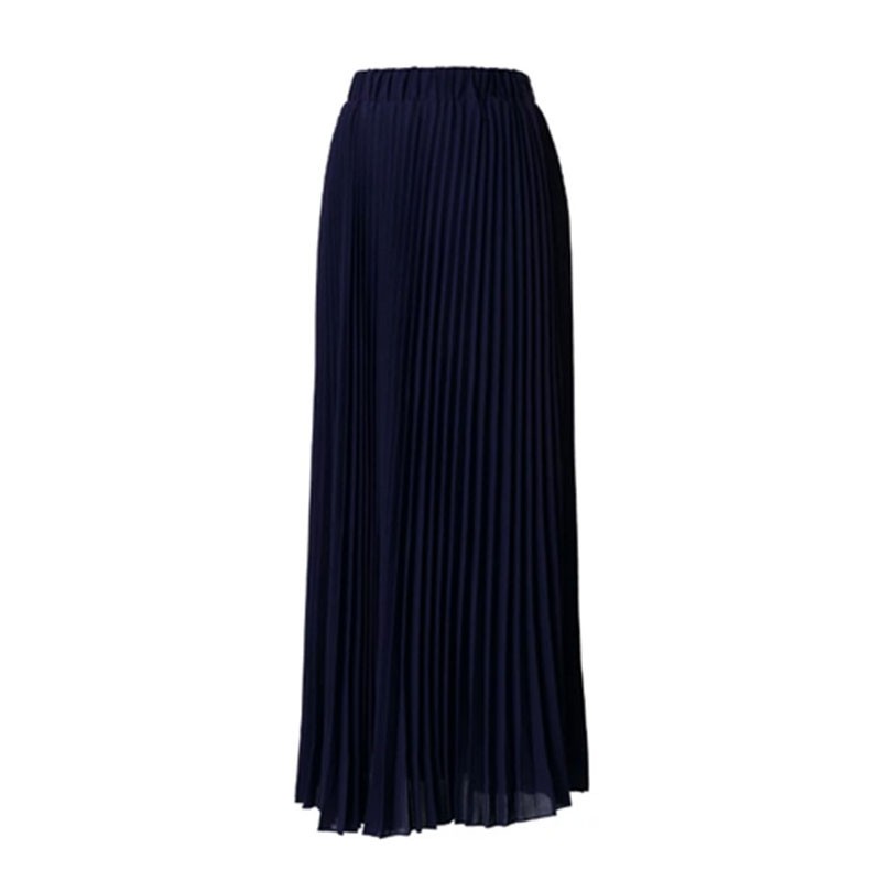 Dark Blue Pleated Flair Maxi Skirt M/L 