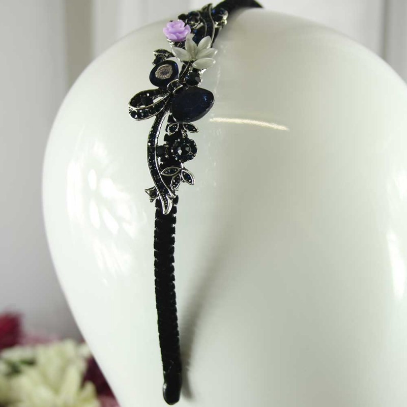 Bow Blue Crystal Headband