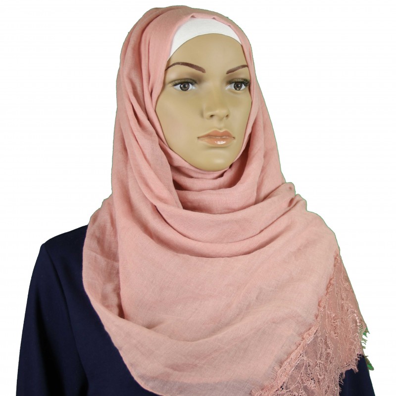 Rhubarb Tasseled Lace Hijab