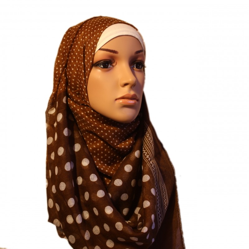 Polka Mix Brown Maxi Hijab