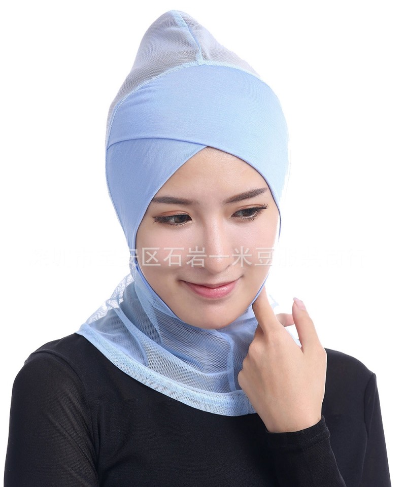 sky blue Modal Breathable Hijab Underscarf 