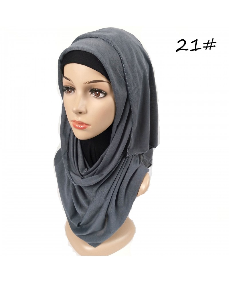 Dark Grey Hemp Jersey Knit Hijab 