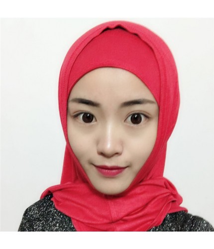 red Two Piece Plain Ready to wear Hijab 