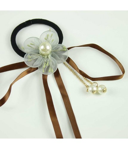 Brown Daisy ribbon hairband
