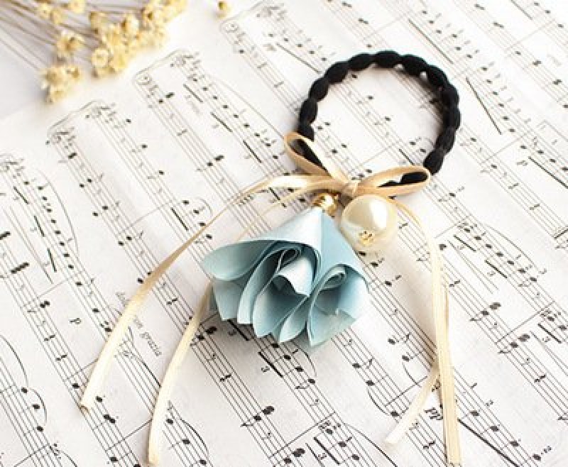 Sea Blue Floral Bell Hairband
