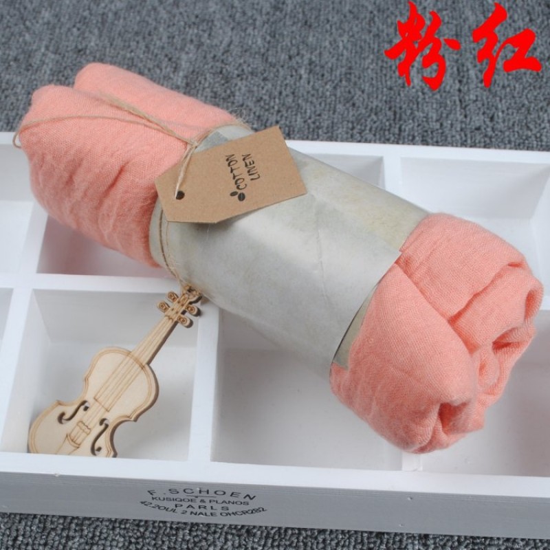 Light Pink 180x140cm Cotton Linen Plain Extra Maxi Hijab Clearance