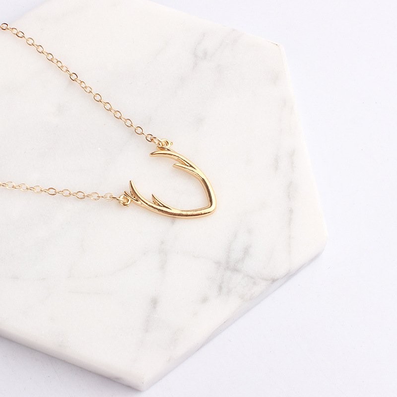 Gold Antler Necklace