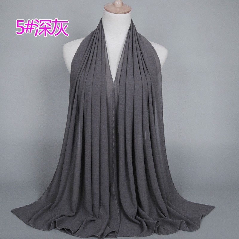 dark gray Medium Pearl Chiffon Maxi Hijab