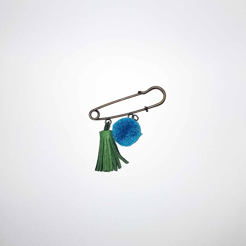 Green Teal Tassel safety hijab pin