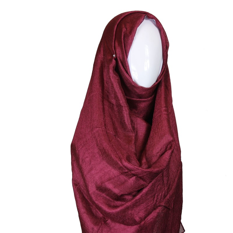Deep Red Metallic Lustre Hijab