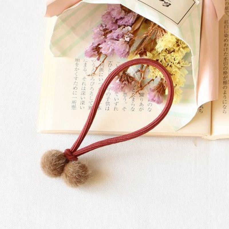 Brown Twin Fur Hair band 
