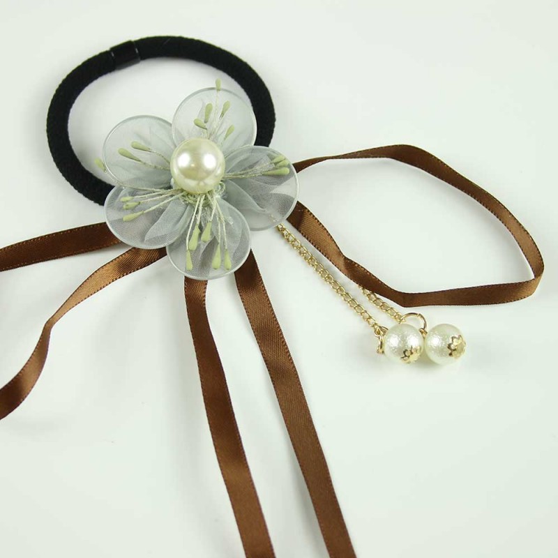 Brown Daisy ribbon hairband
