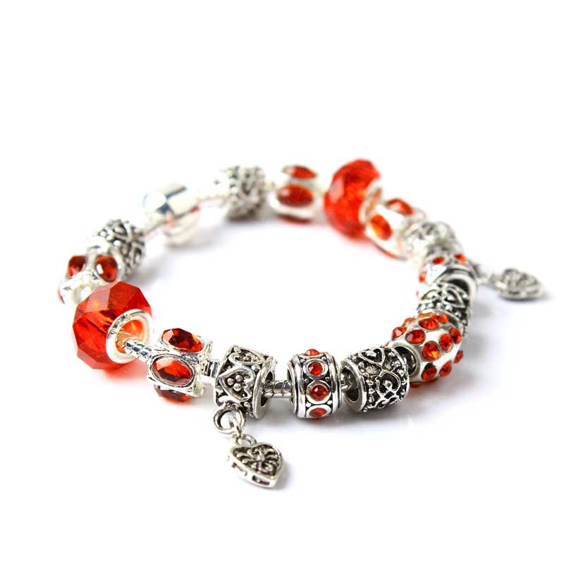 Red Hearts Charm Bracelet
