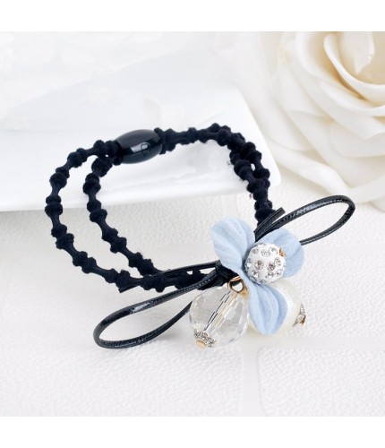 Sky Blue Flower Pearl Bobble Hair band