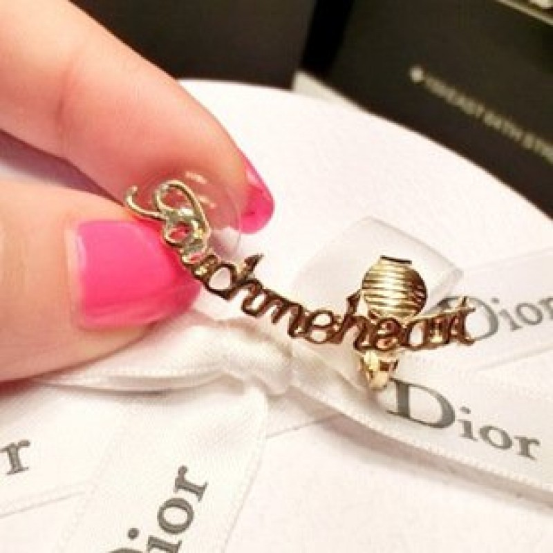 Gold Text Stud Ear Clasp
