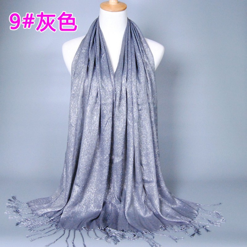 Gray Cotton Shimmery Lustre Hijab Clearance