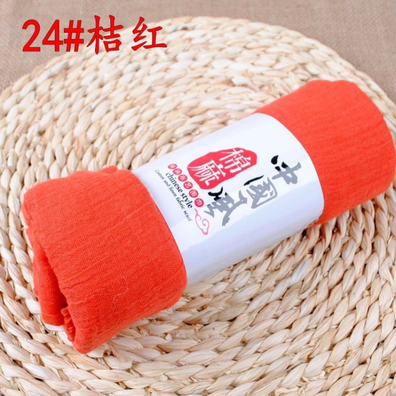 Orange Red 190x110cm Cotton Linen Plain Maxi Hijab Clearance