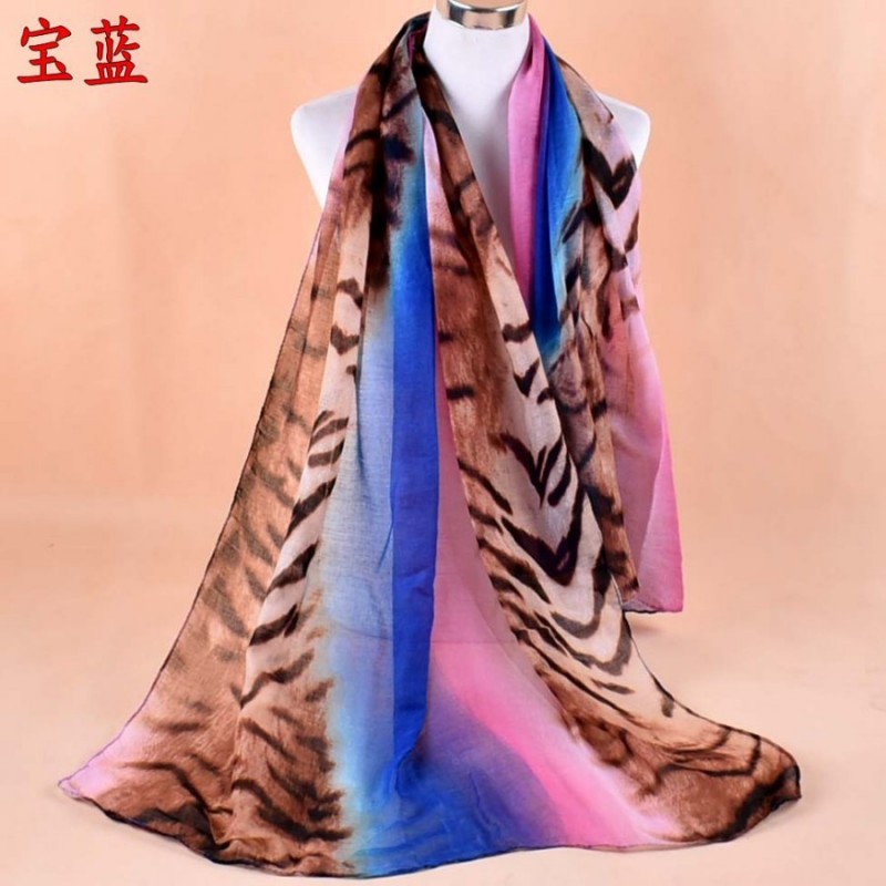 Blue Pink Tiger Ombre Print Hijab