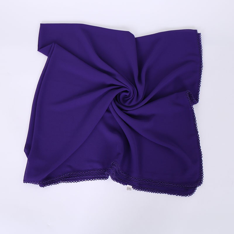 sapphire purple Crumpled Chiffon Square Hijab