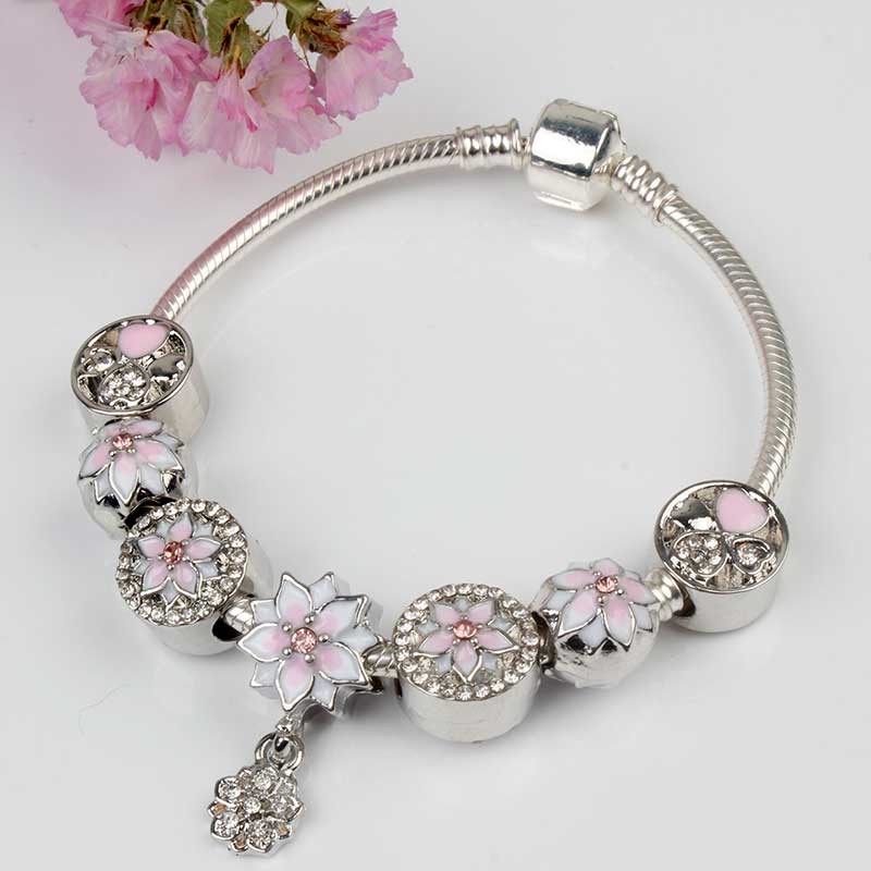 Pastel Pink Floral Bracelet