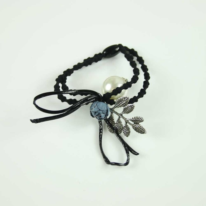 Teal pearl foliage hairband