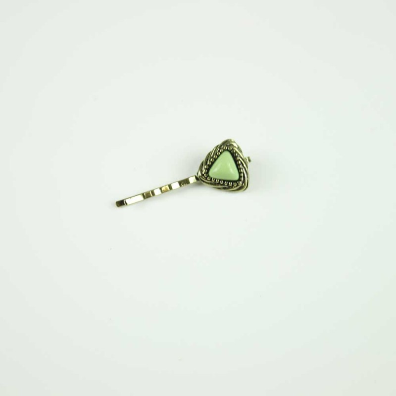 Green Triangle gem hairpin