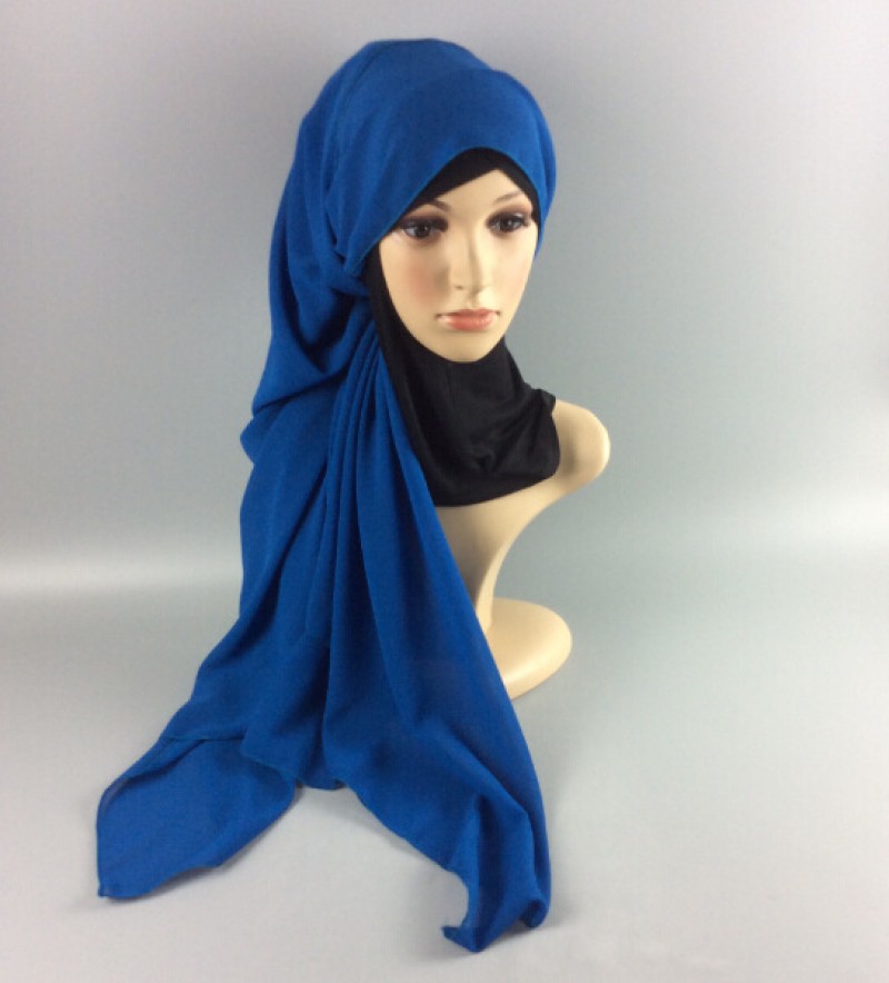 Royal Blue Soft Chiffon Crepe Hijab 