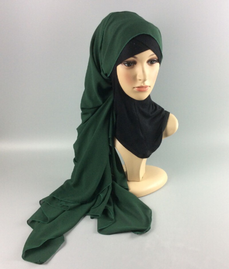 Dark Green Soft Chiffon Crepe Hijab 