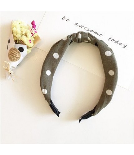 Light Green Polka Classic Head band