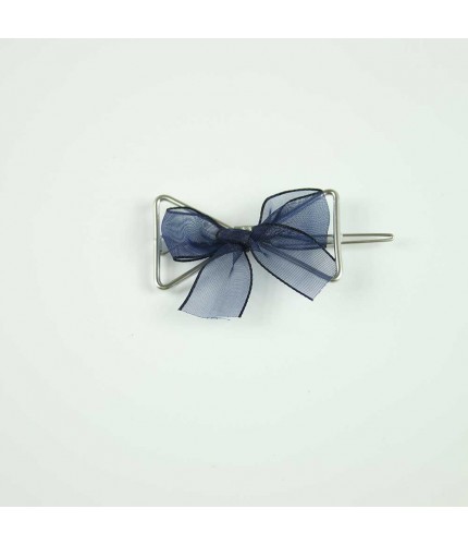 Navy ribbon hair pin