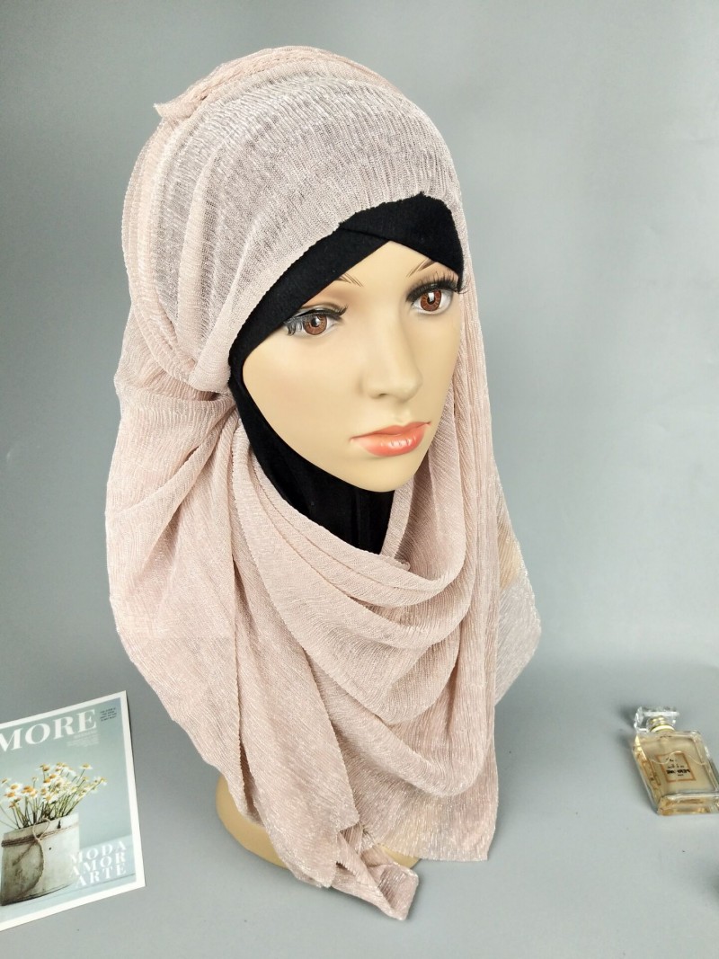 Pink Gold ct Plain Silk Hijab