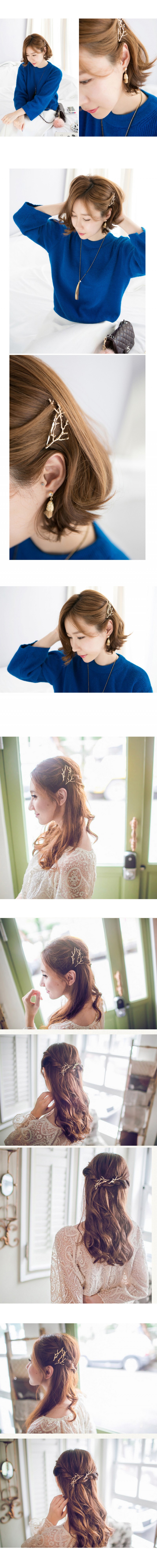 Gold Branch Hair clip