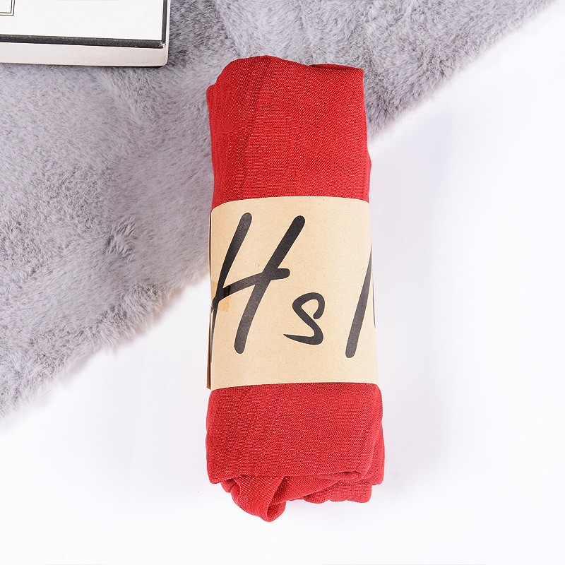 Red Cotton Linen Classic 180x130cm Extra Maxi Hijab