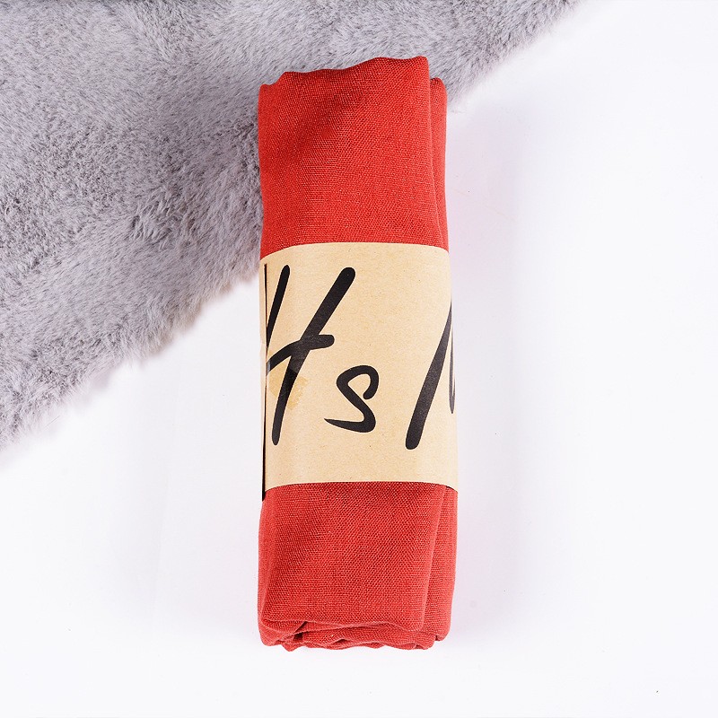 Rust Red Cotton Linen Classic 180x130cm Extra Maxi Hijab