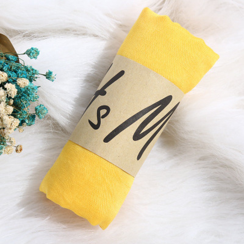 Bright yellow Cotton Linen 180x90cm Classic Maxi Hijab