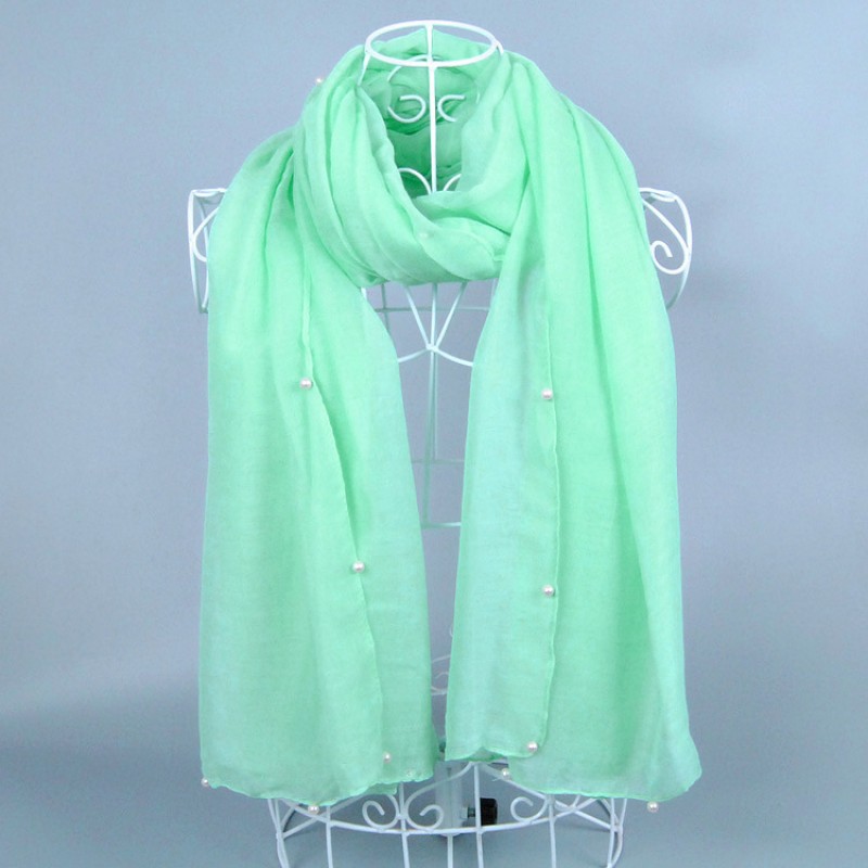 Mint Green Plain Pearl Maxi Hijab Clearance