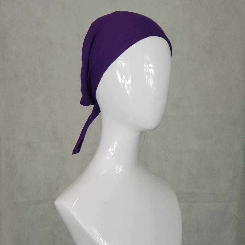 Plum Tie Back Hijab Cap