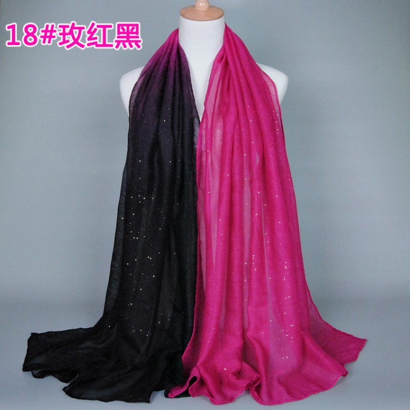 Rose Red - Black Dual Ombre Viscose Hijab