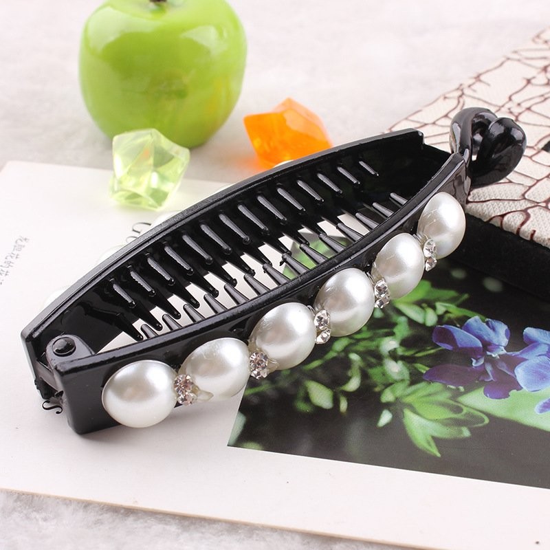 Large Black Hair Claw Pearl