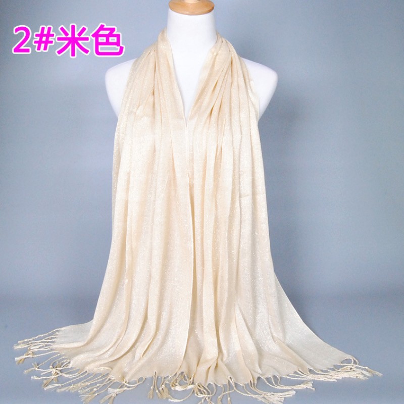 Beige Cotton Shimmery Lustre Hijab
