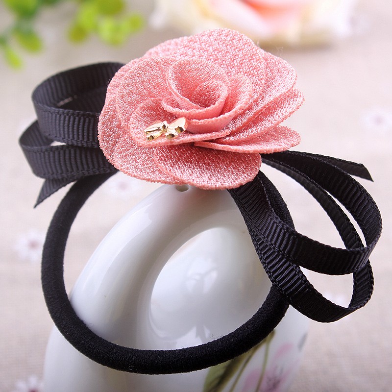 Pink Rose Flower Hair band