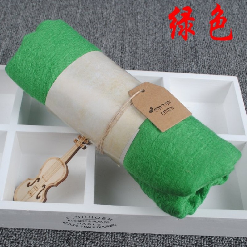 Green 180x140cm Cotton Linen Plain Extra Maxi Hijab Clearance