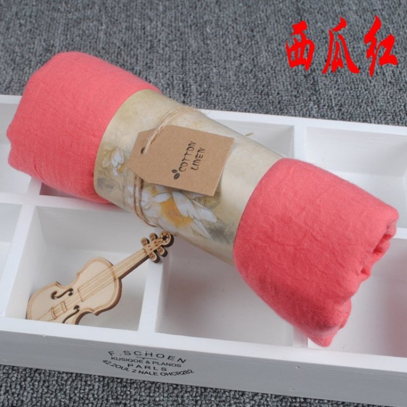 Watermelon Red 180x140cm Cotton Linen Plain Extra Maxi Hijab Clearance
