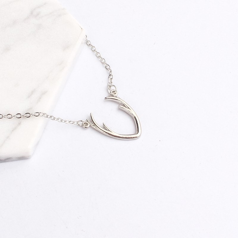 Silver Antler Necklace