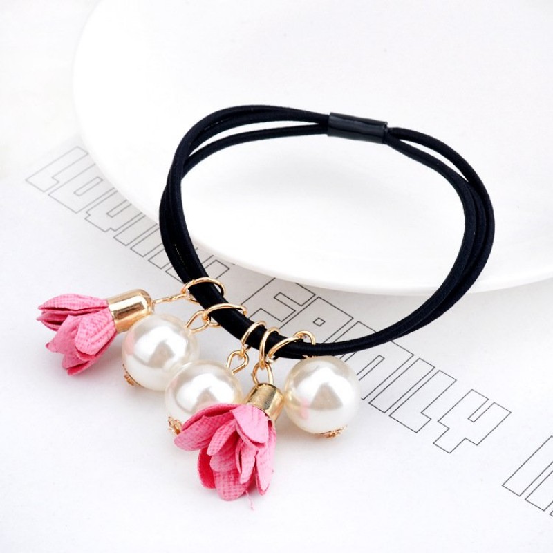Dark Pink Pearl Bell Hairband